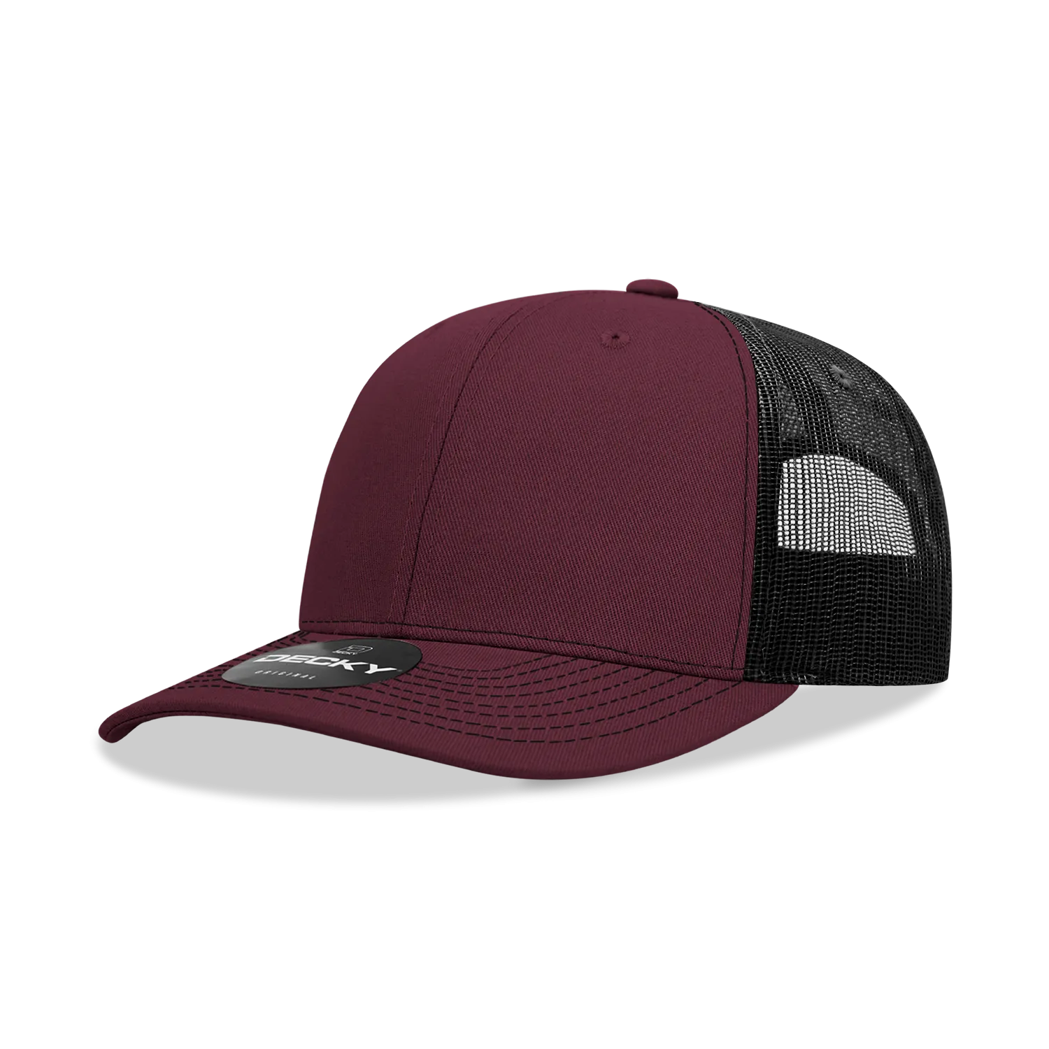 Decky 6031 - 6 Panel Mid Profile Structured Contra-Stitch Trucker Hat - CASE Pricing