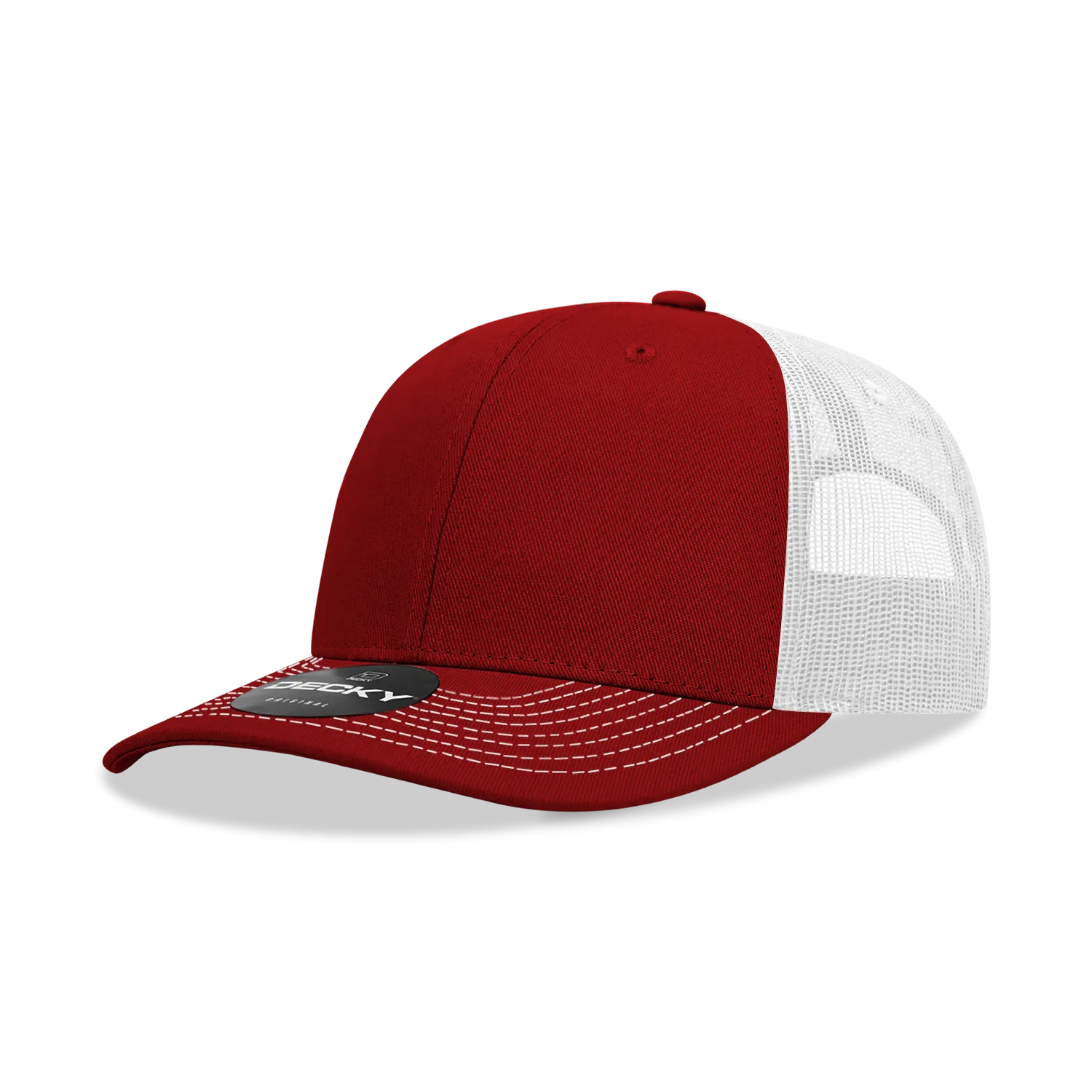 Decky 6031 - 6 Panel Mid Profile Structured Contra-Stitch Trucker Hat - CASE Pricing