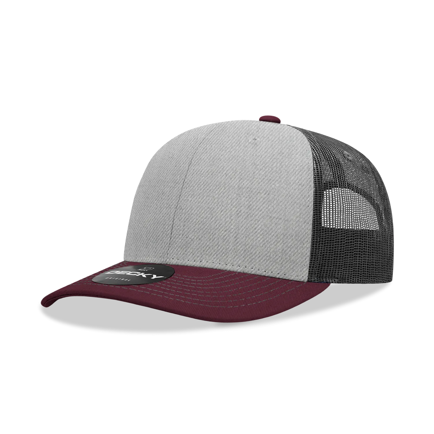Decky 6031 - 6 Panel Mid Profile Structured Contra-Stitch Trucker Hat - CASE Pricing