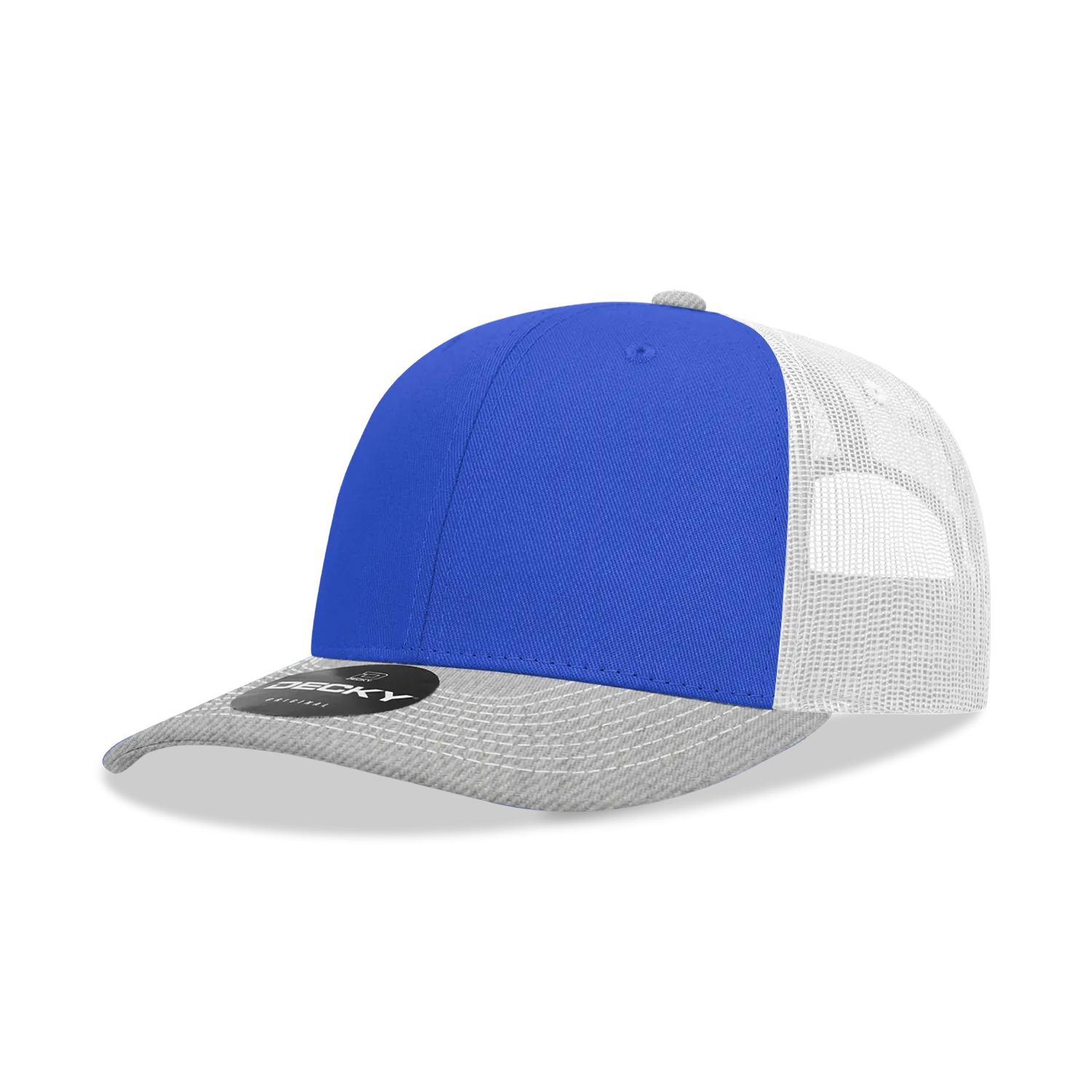 Decky 6031 - 6 Panel Mid Profile Structured Contra-Stitch Trucker Hat - CASE Pricing