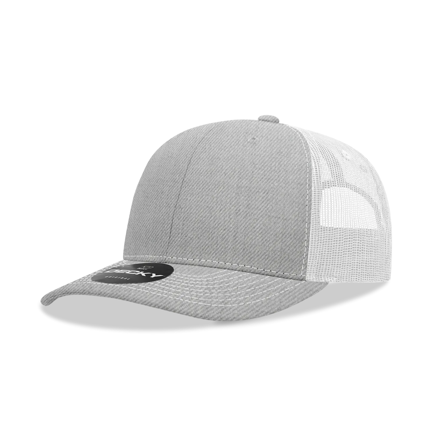 Decky 6031 - 6 Panel Mid Profile Structured Contra-Stitch Trucker Hat - CASE Pricing