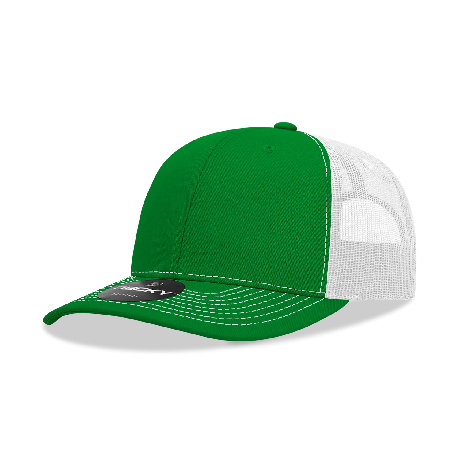 Decky 6031 - 6 Panel Mid Profile Structured Contra-Stitch Trucker Hat - CASE Pricing