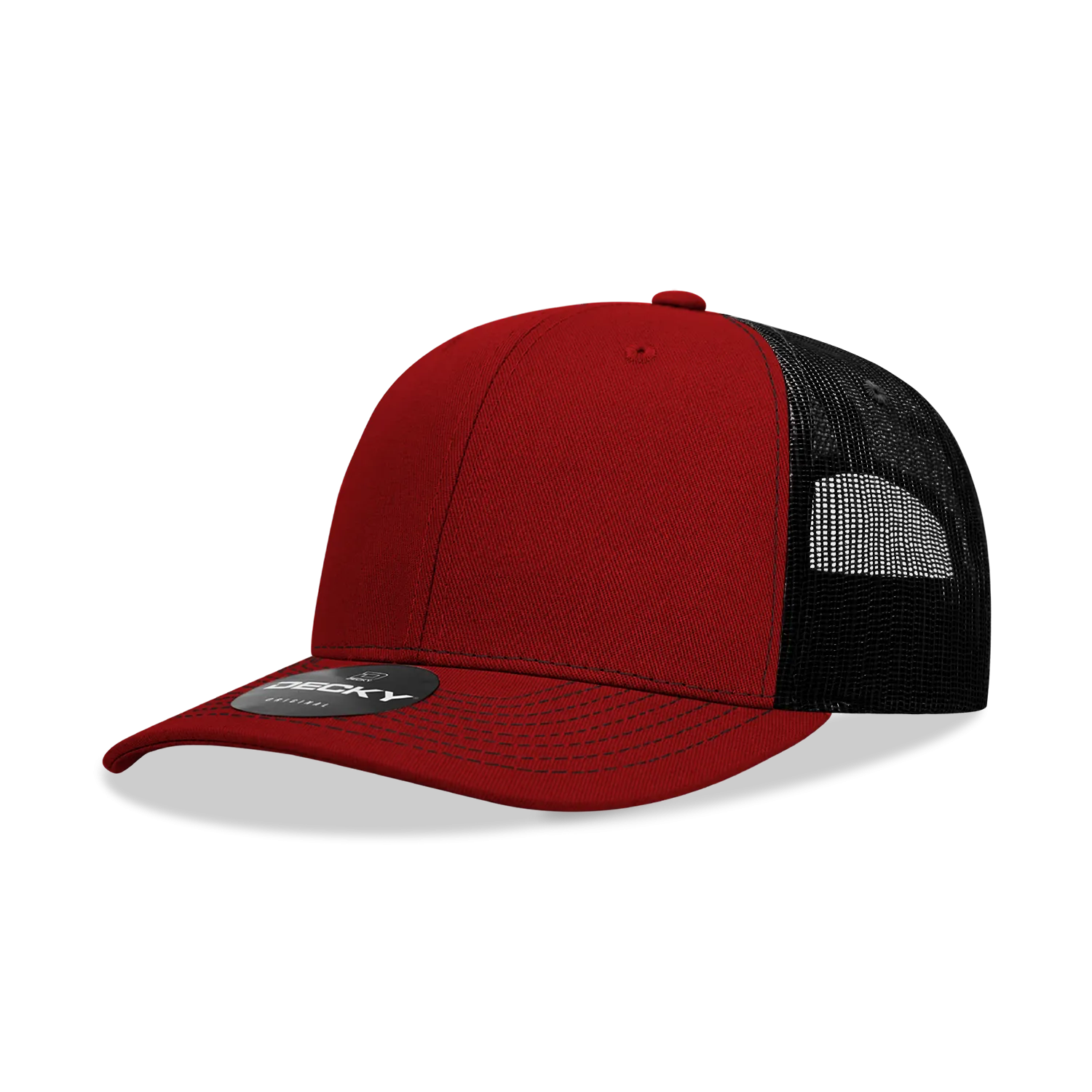 Decky 6031 - 6 Panel Mid Profile Structured Contra-Stitch Trucker Hat - CASE Pricing