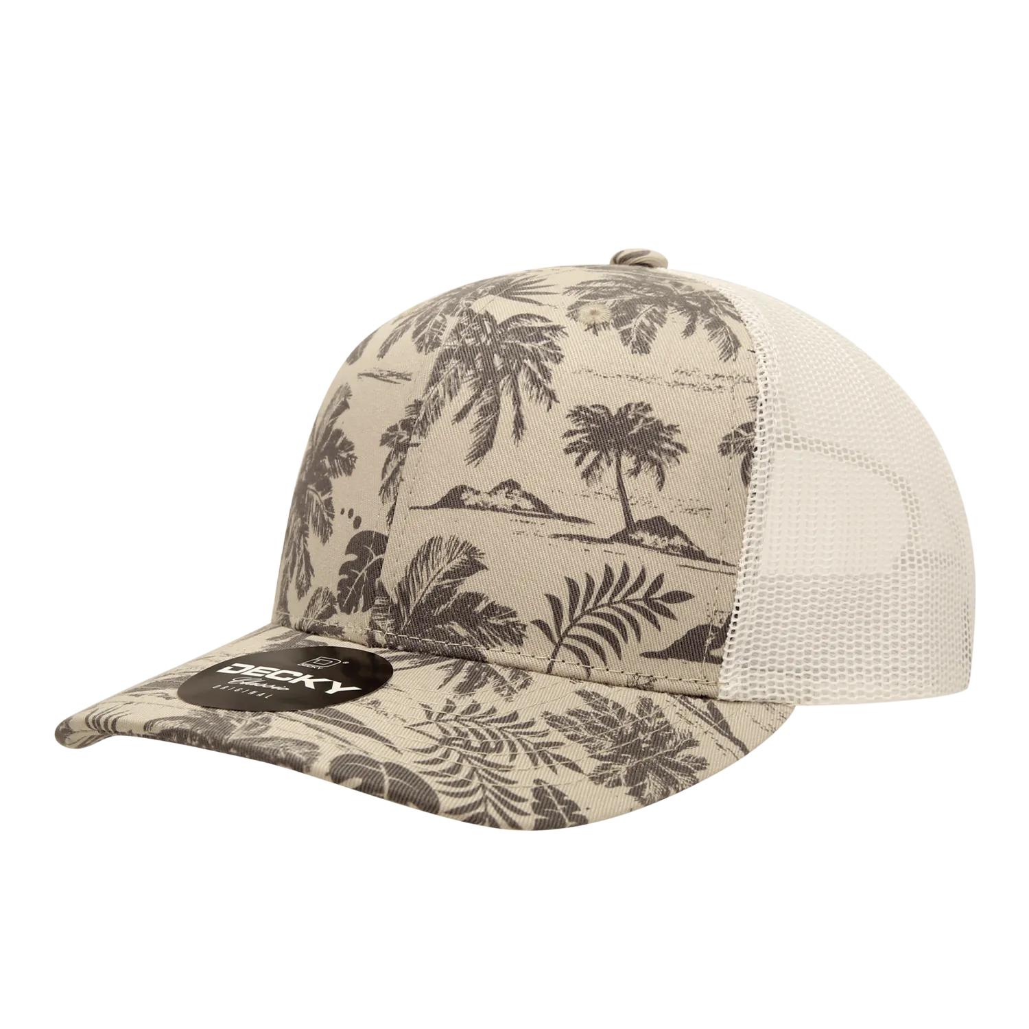 Decky 6037 - 6 Panel Mid Profile Printed Trucker Cap - CASE Pricing