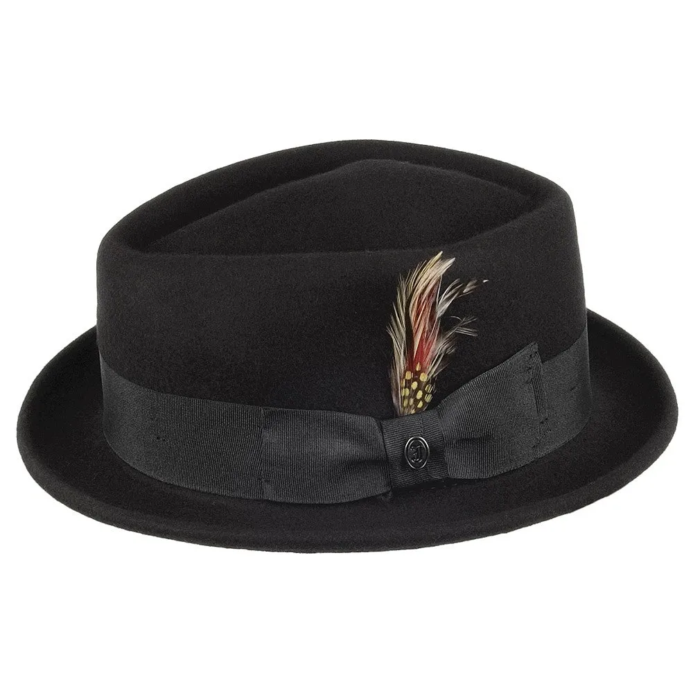 Diamond Crown Pork Pie Hat - Black