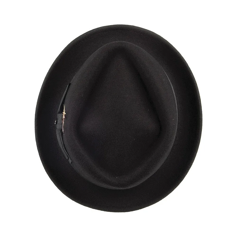 Diamond Crown Pork Pie Hat - Black