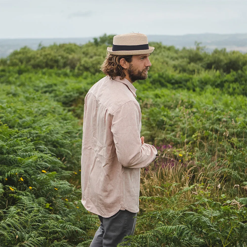 Diamond Crown Toyo Braided Pork Pie Hat - Natural