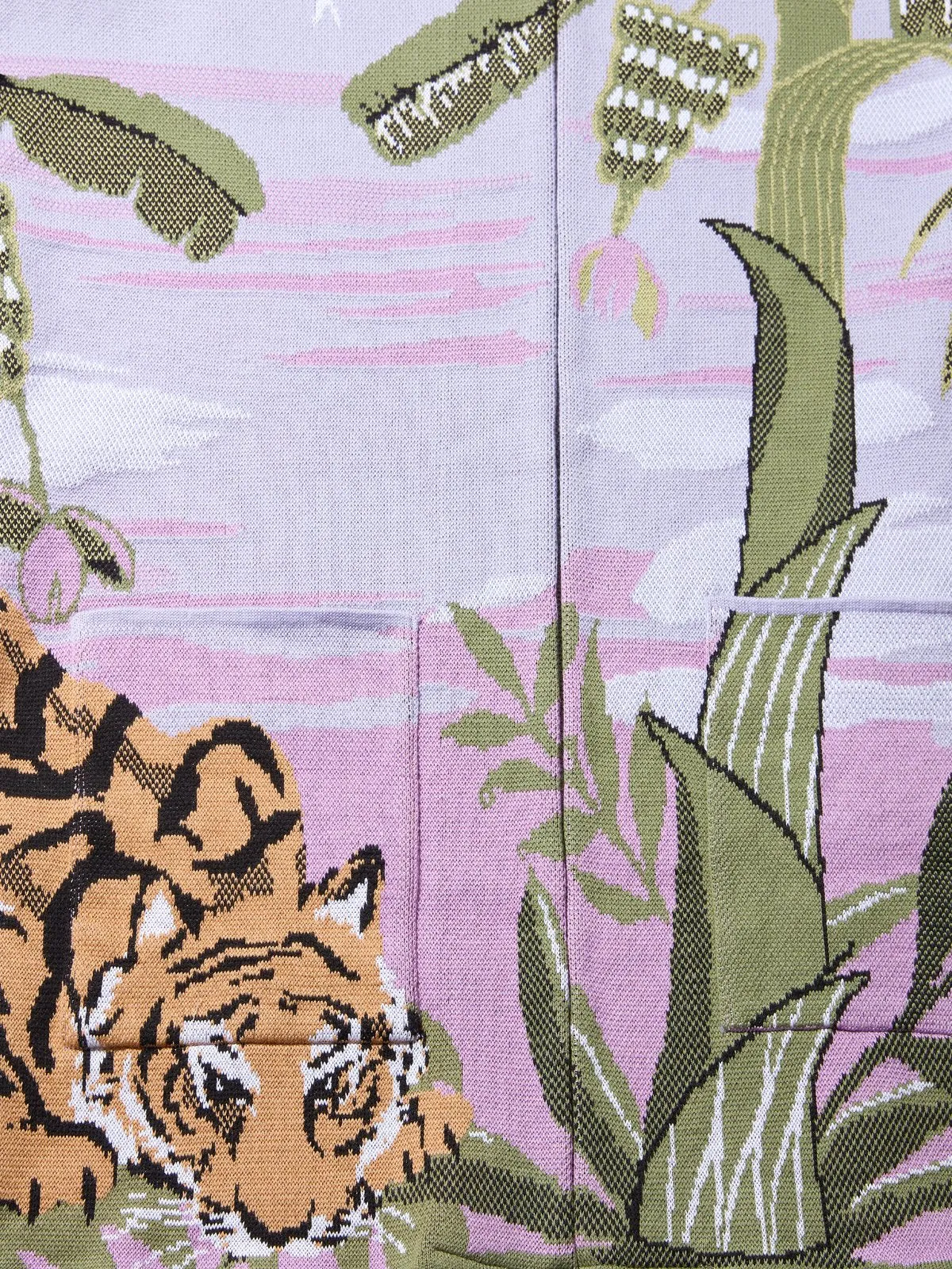 Drinking Tiger Cotton Jacquard Cardigan Lilac