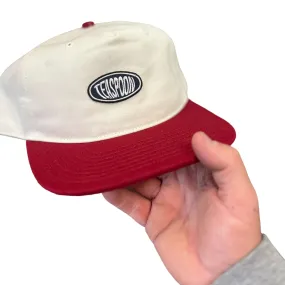 Elipse logo broderie [ Vintage Fabric soft cap] Beige et Rouge