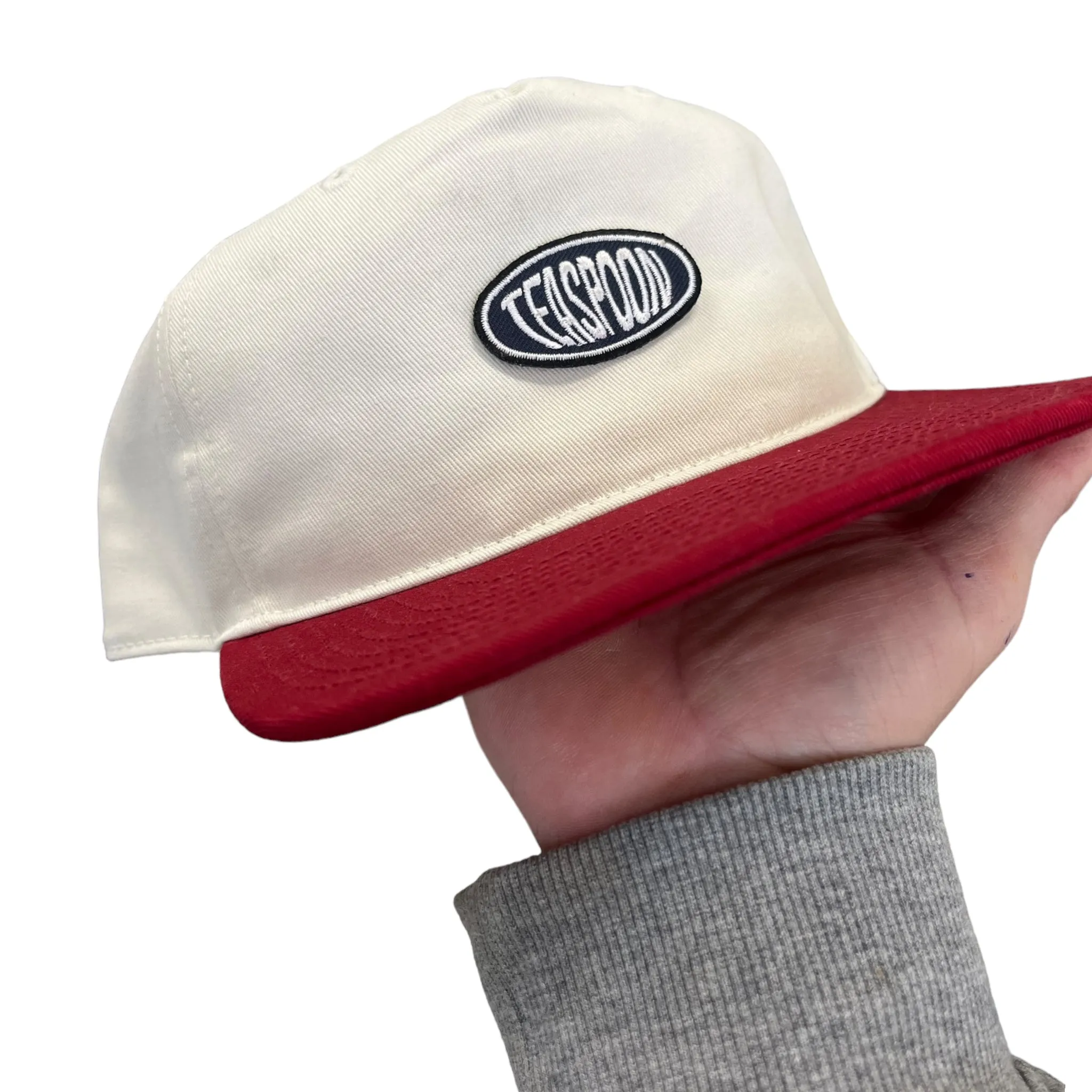 Elipse logo broderie [ Vintage Fabric soft cap] Beige et Rouge