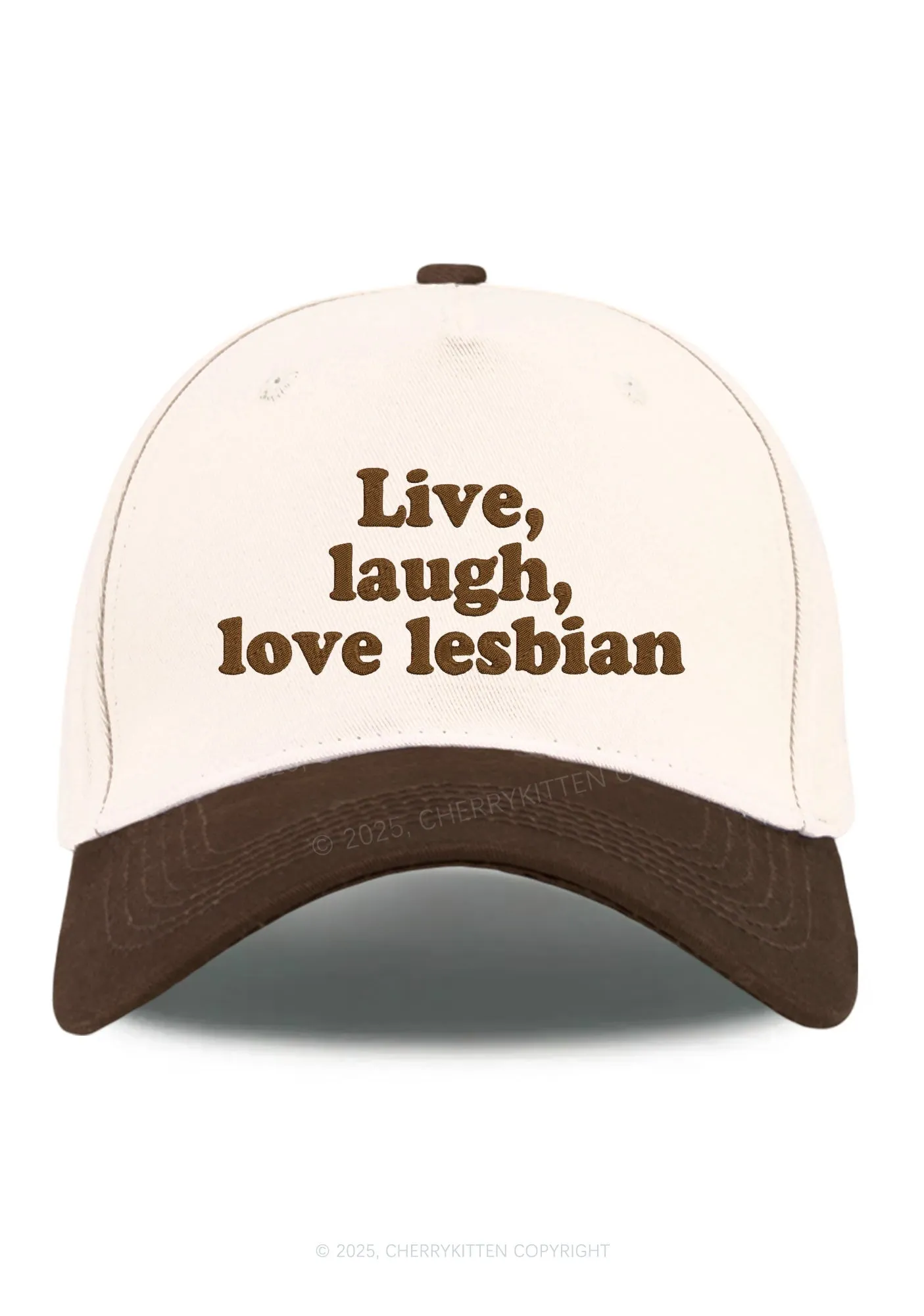 Embroidered Live Laugh Love Lesbian Pride Y2K Color Block Baseball Cap Cherrykitten