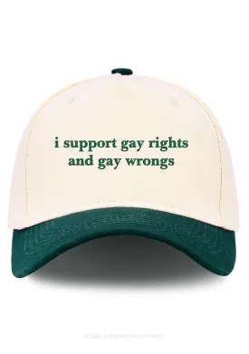Embroidered Support Gay Rights Pride Y2K Color Block Baseball Cap Cherrykitten