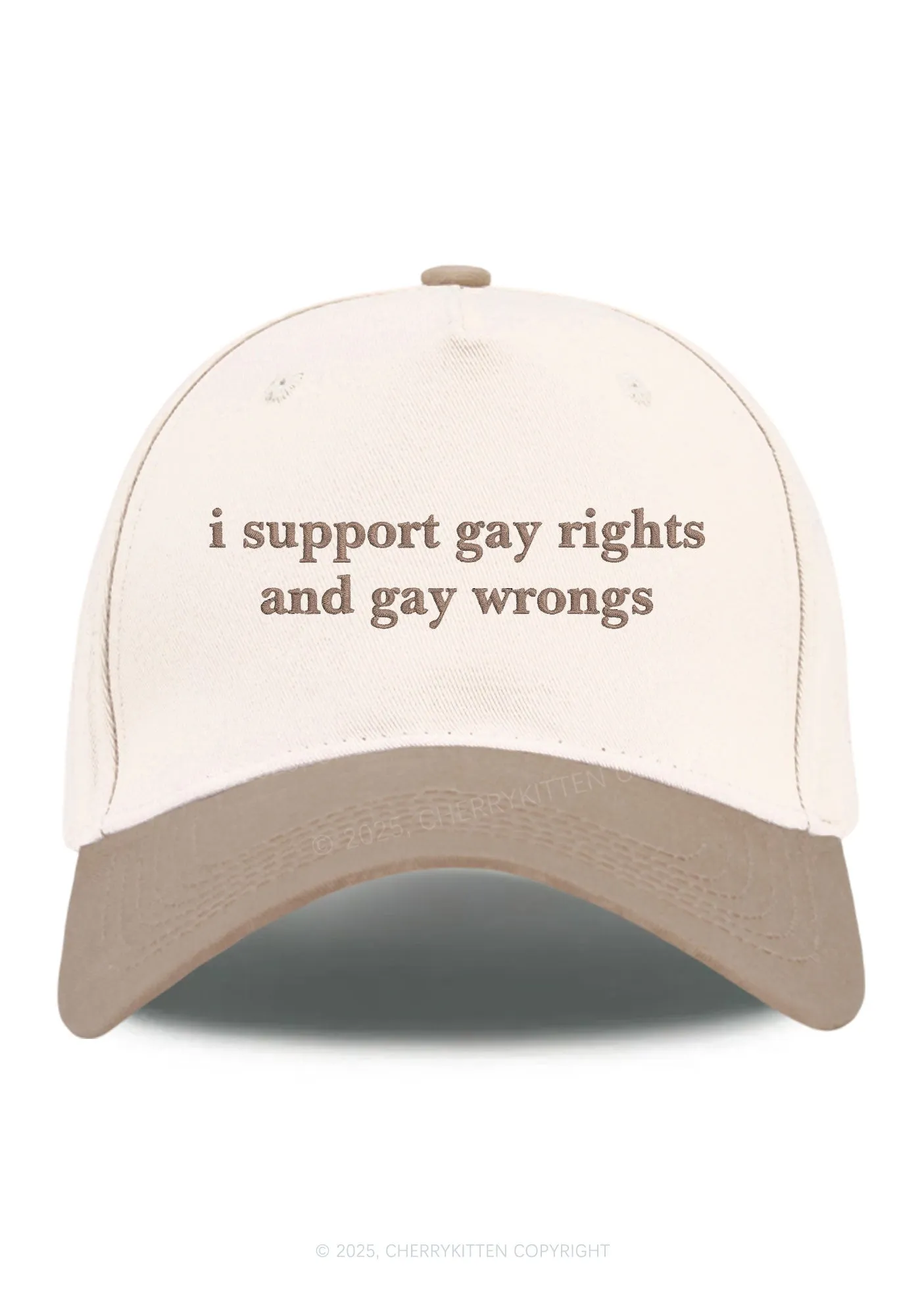 Embroidered Support Gay Rights Pride Y2K Color Block Baseball Cap Cherrykitten