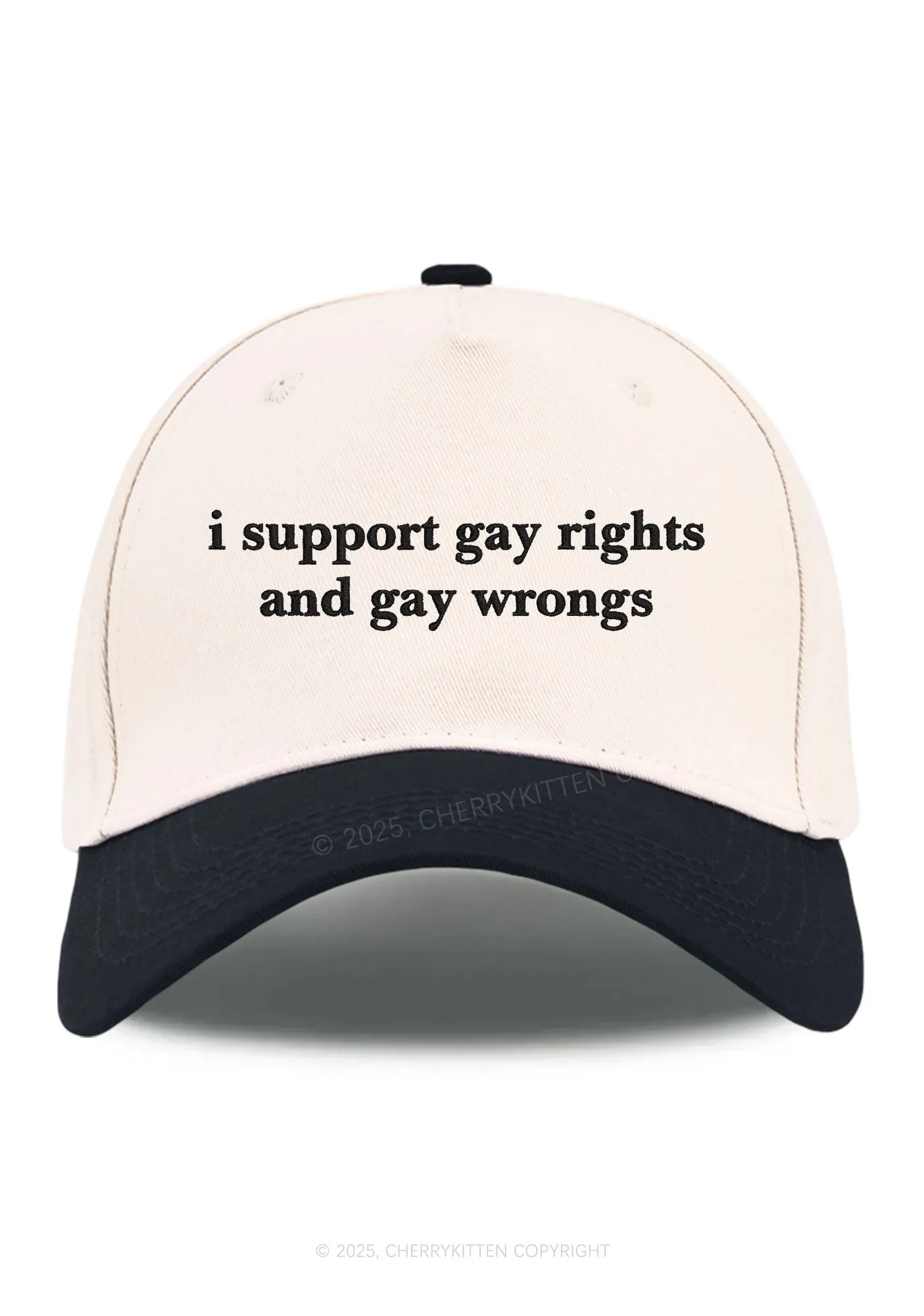 Embroidered Support Gay Rights Pride Y2K Color Block Baseball Cap Cherrykitten