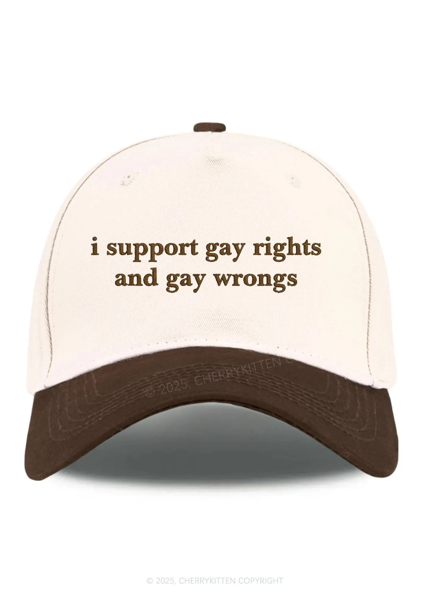 Embroidered Support Gay Rights Pride Y2K Color Block Baseball Cap Cherrykitten