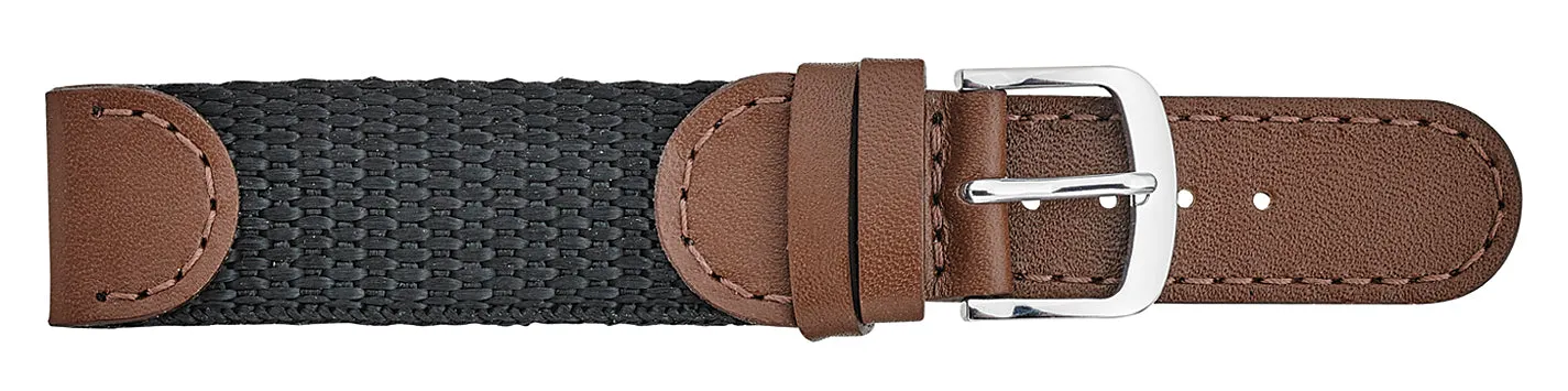 Fleurus Swiss Army® Style Mesh Watchband with Leather Ends  6785