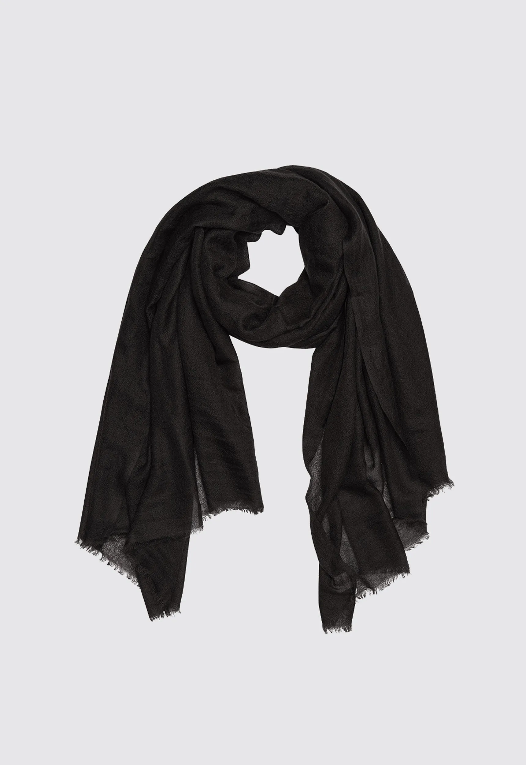 Gauze Silk Cashmere Shawl - Black
