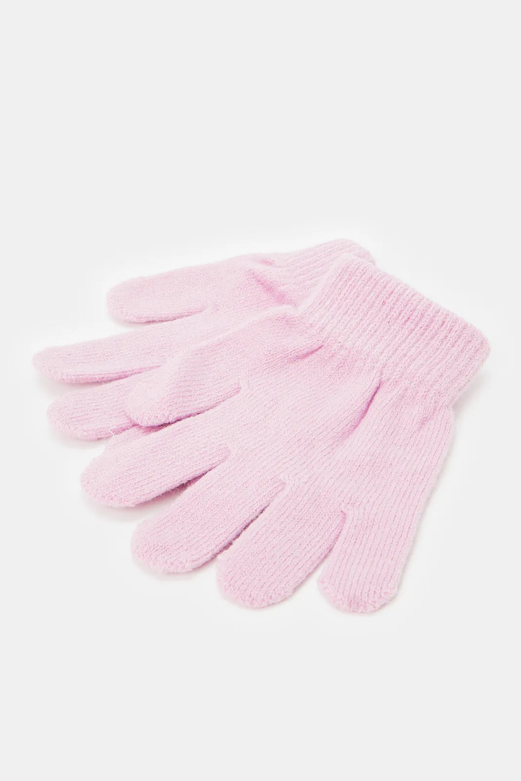 Girls Assorted Knitted Cap And Gloves Set (Pack Of 2)
