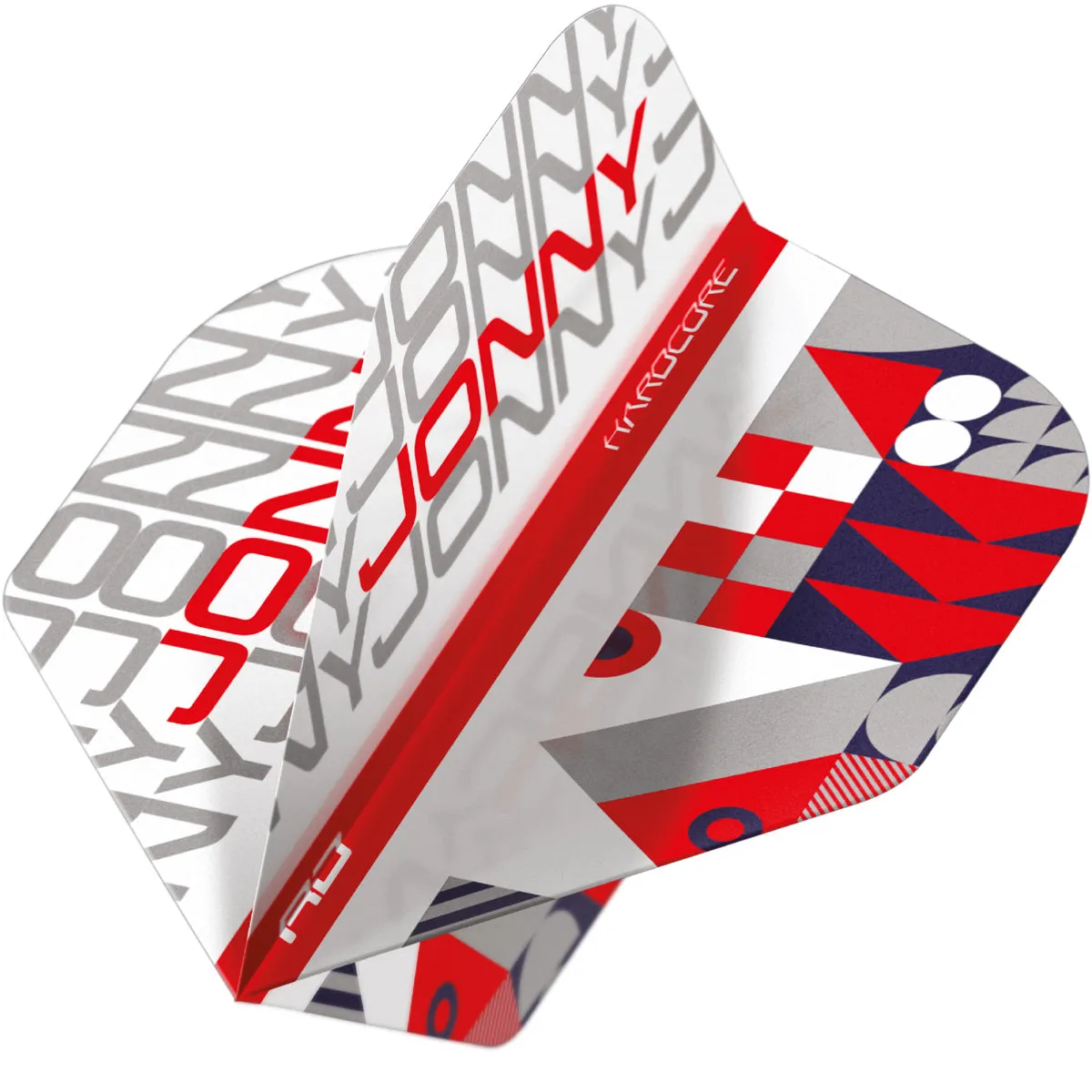 Hardcore Jonny Stack White & Red Standard Dart Flights by Red Dragon