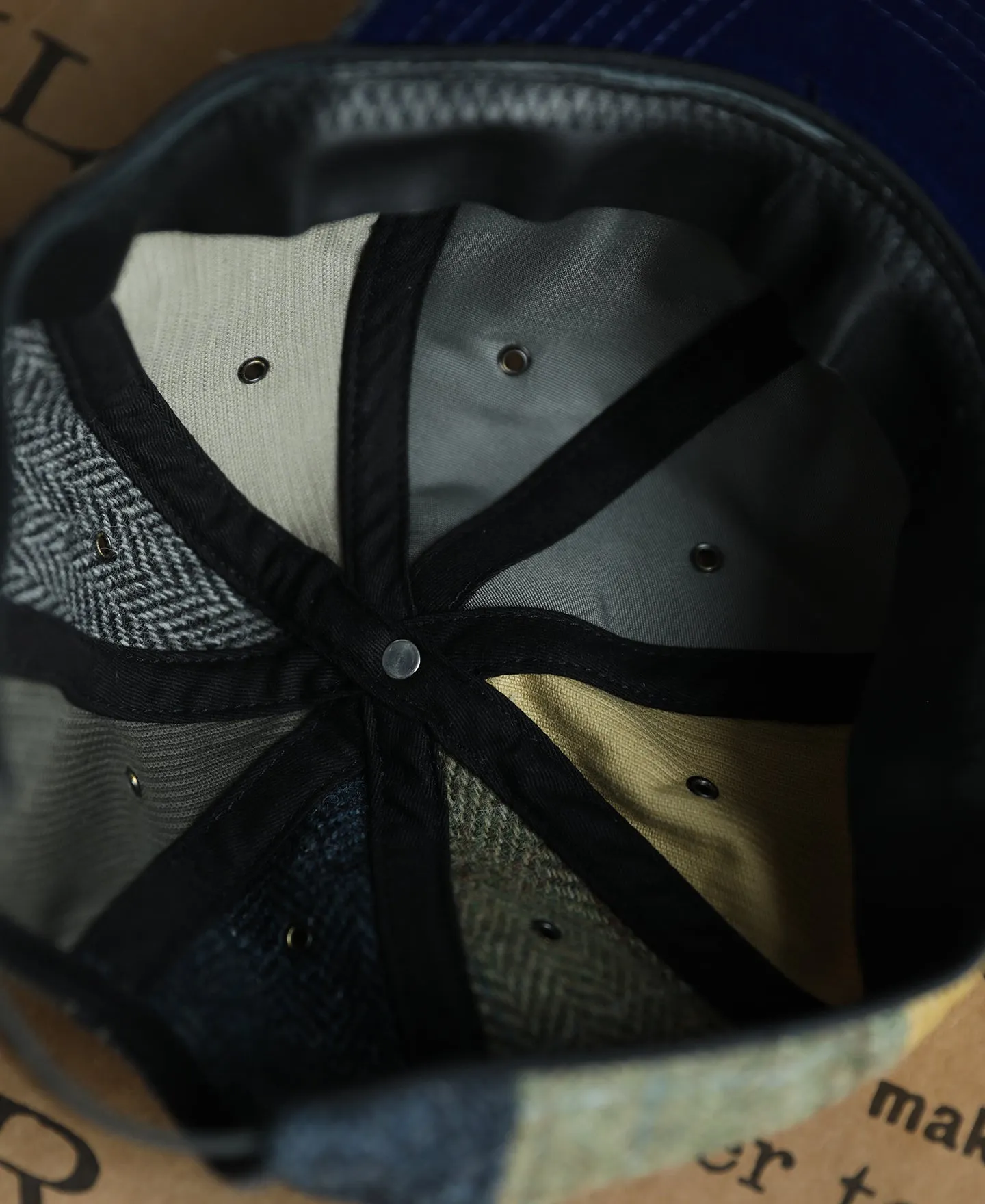 Harris Tweed Wool Herringbone&Corduroy Baseball Cap