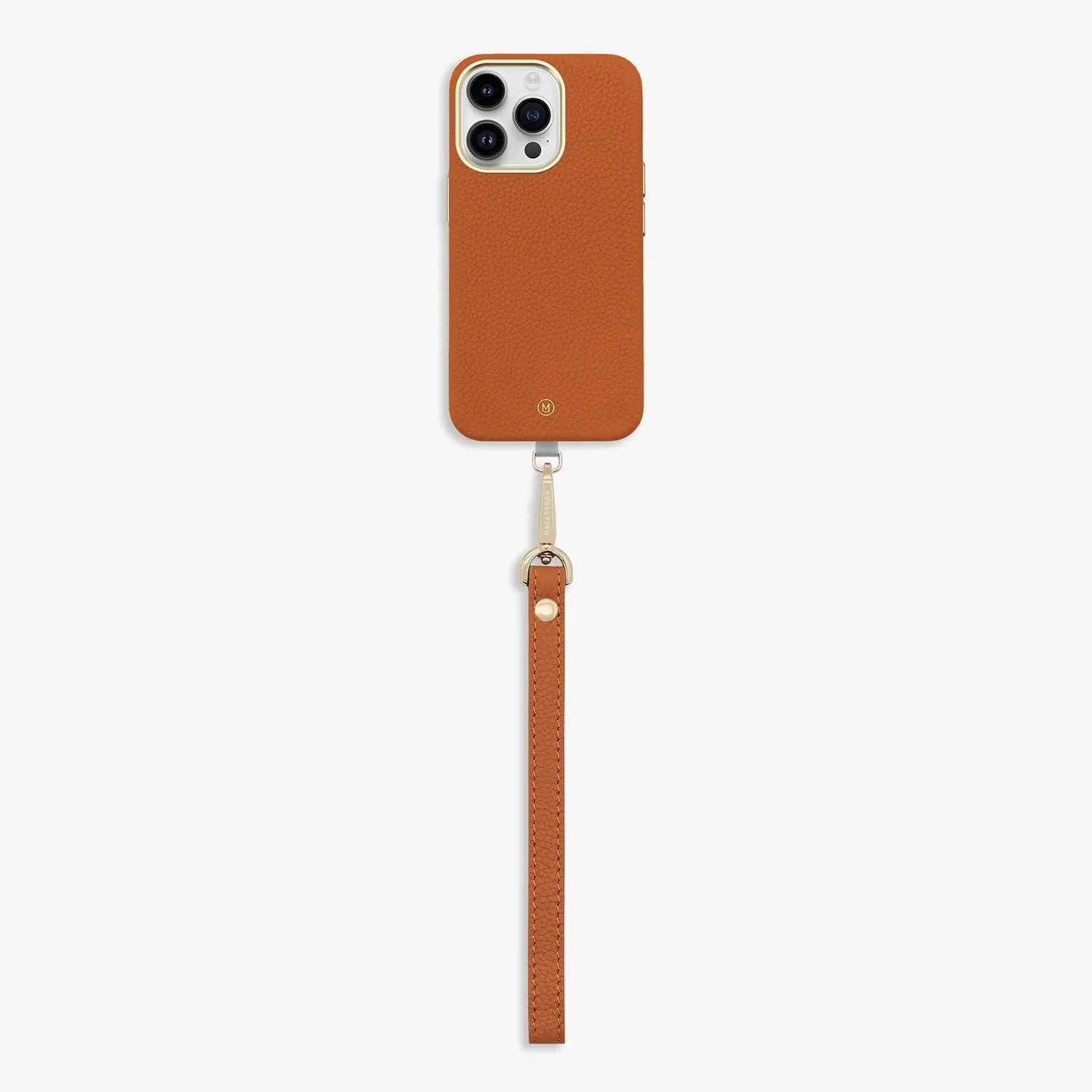 iPhone 14 Pro Leather Case with Wrist Leather Strap