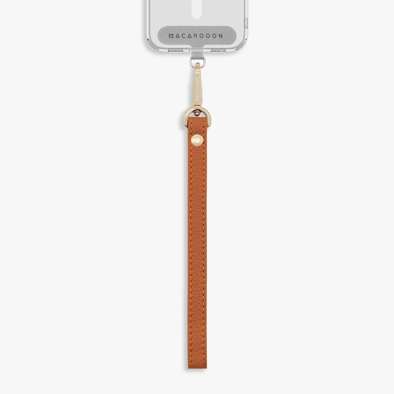 iPhone 16 Clear Case with Wrist Leather Strap