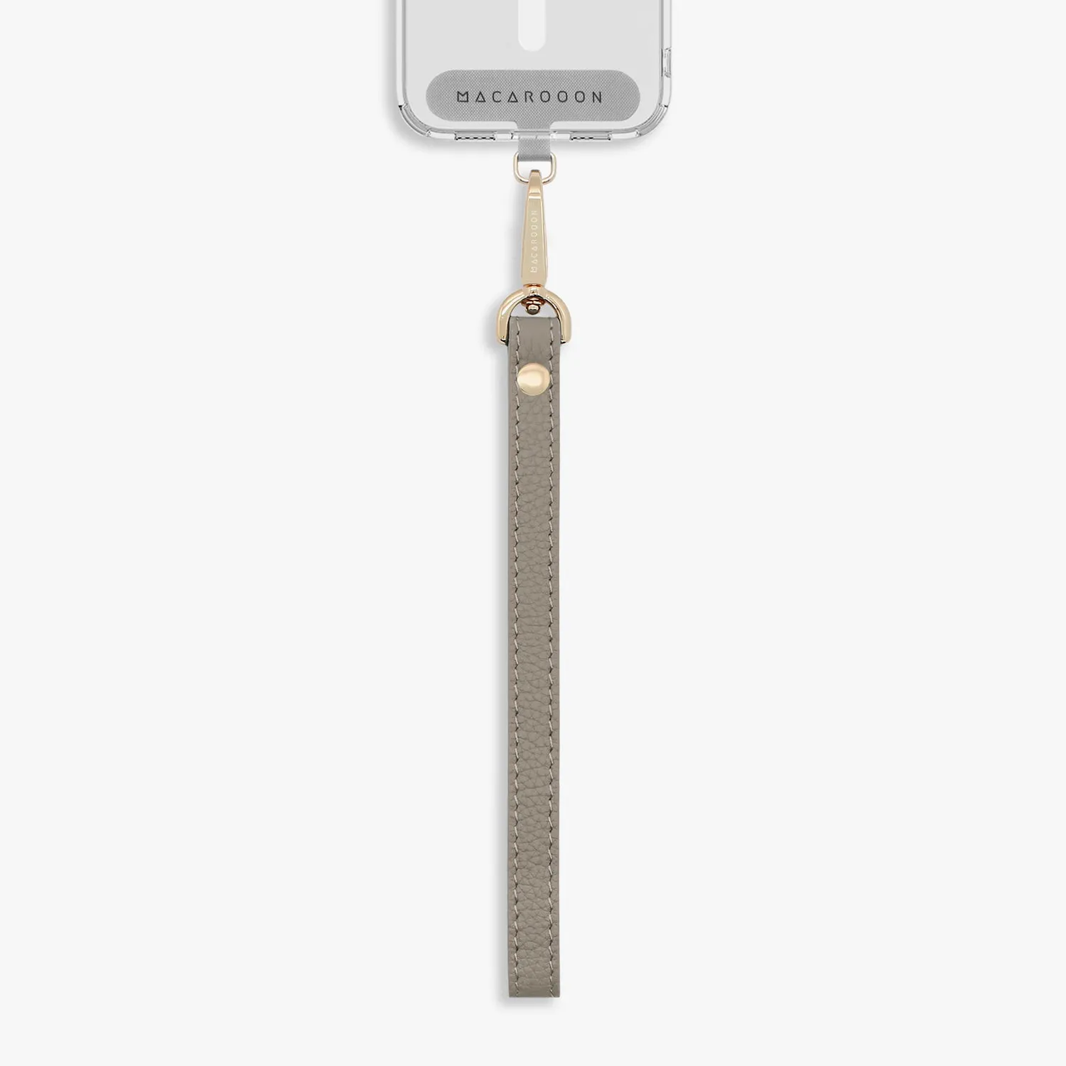 iPhone 16 Clear Case with Wrist Leather Strap