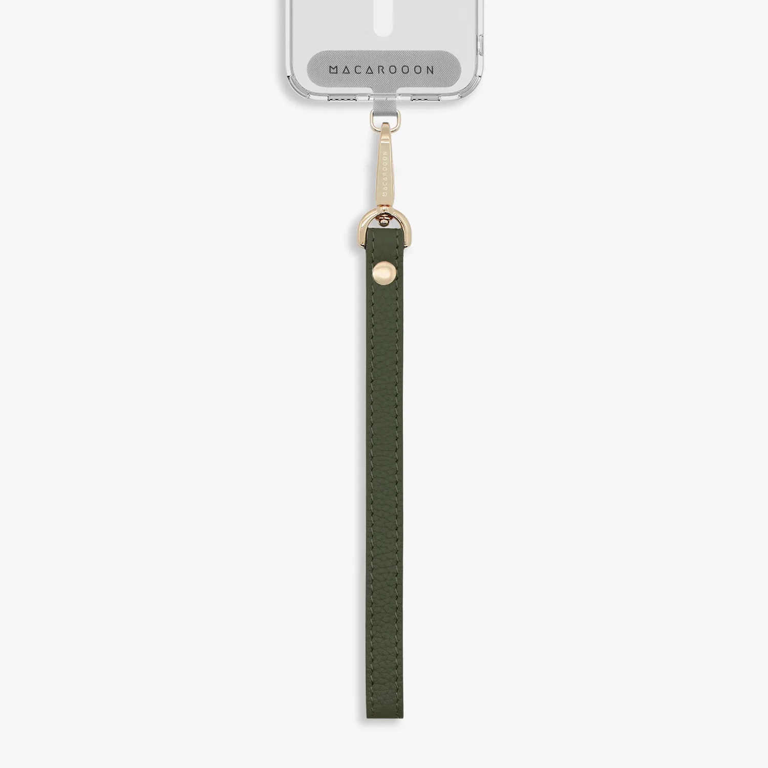iPhone 16 Clear Case with Wrist Leather Strap
