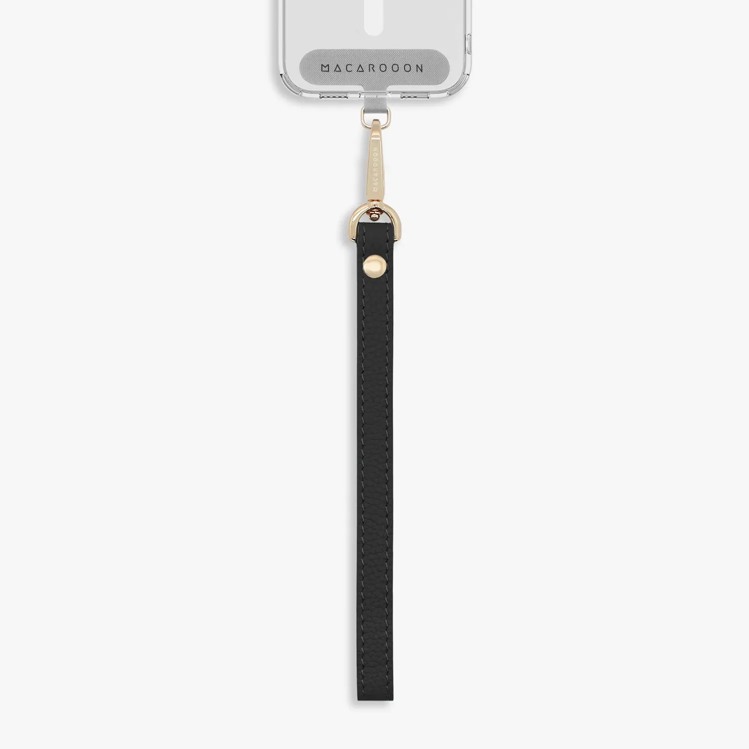 iPhone 16 Clear Case with Wrist Leather Strap