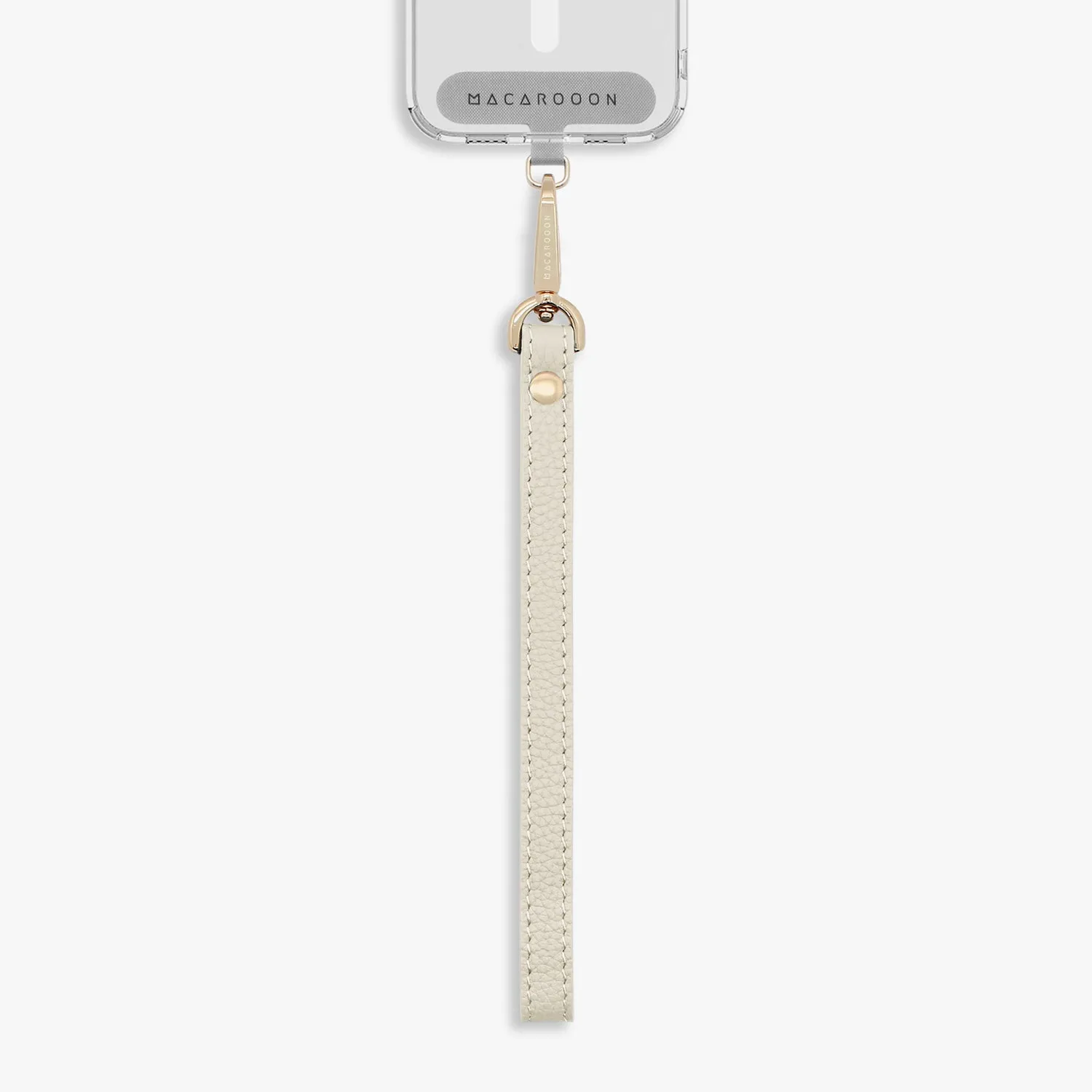 iPhone 16 Clear Case with Wrist Leather Strap