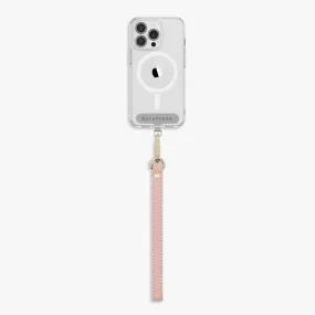 iPhone 16 Clear Case with Wrist Leather Strap