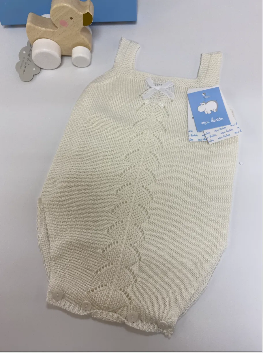 Mac Ilusion 8052 Knitted Romper Cream 12month