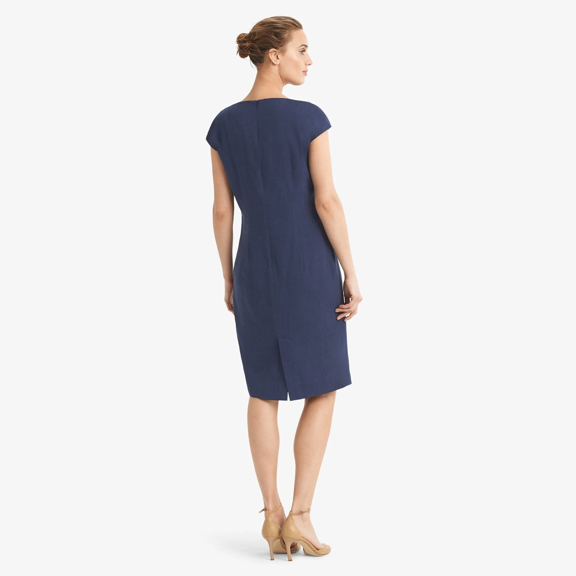 Marilyn Dress - Stretch Linen :: Blueberry