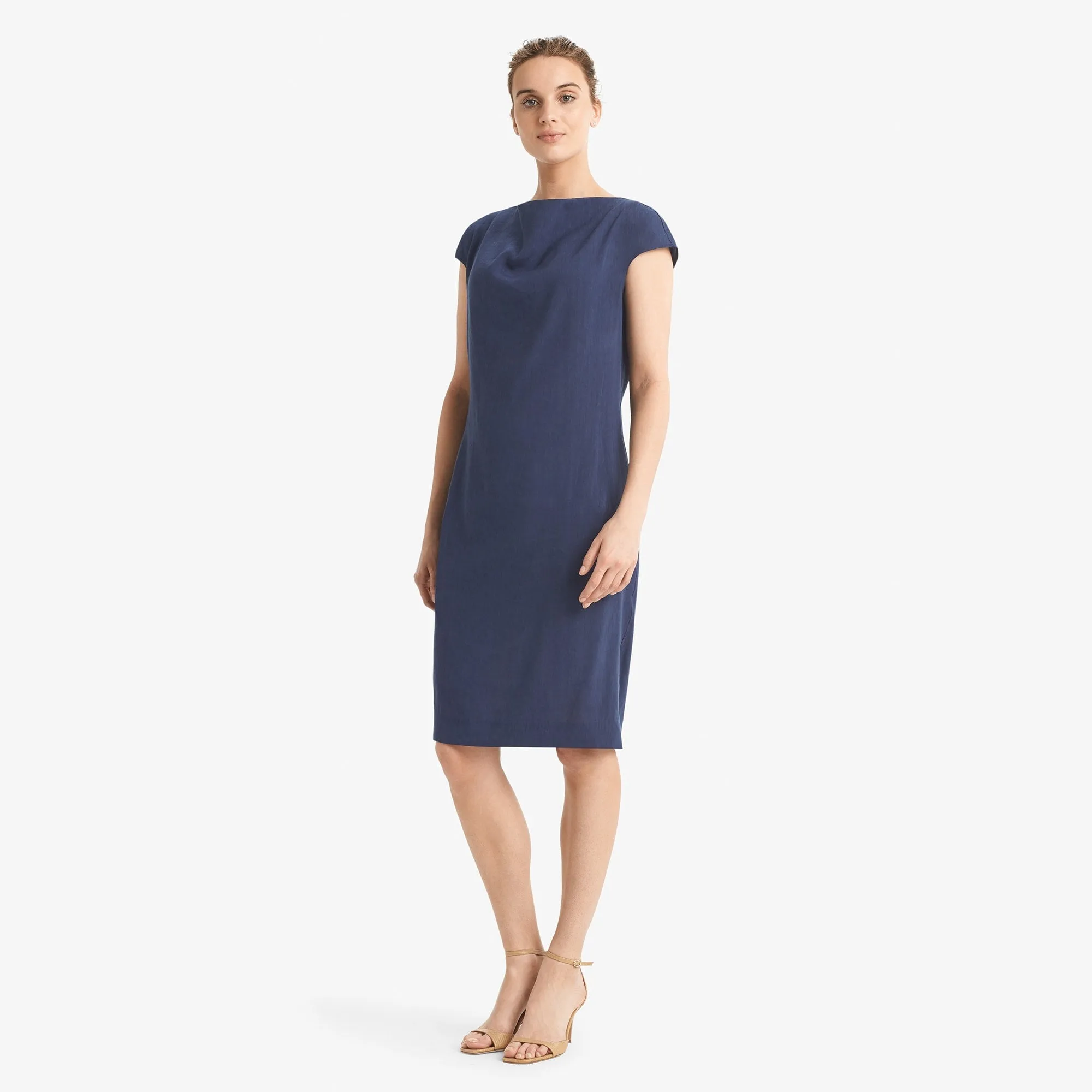 Marilyn Dress - Stretch Linen :: Blueberry