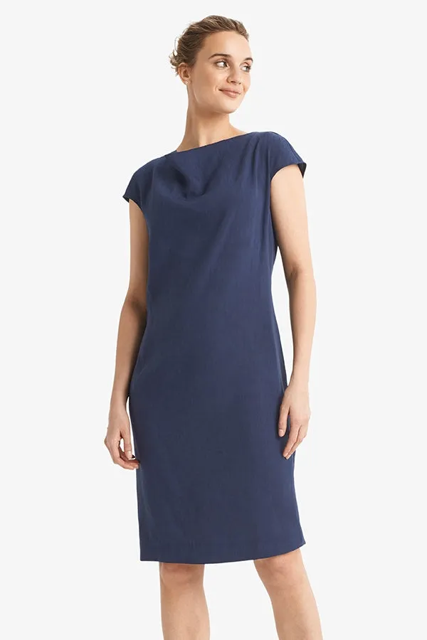 Marilyn Dress - Stretch Linen :: Blueberry