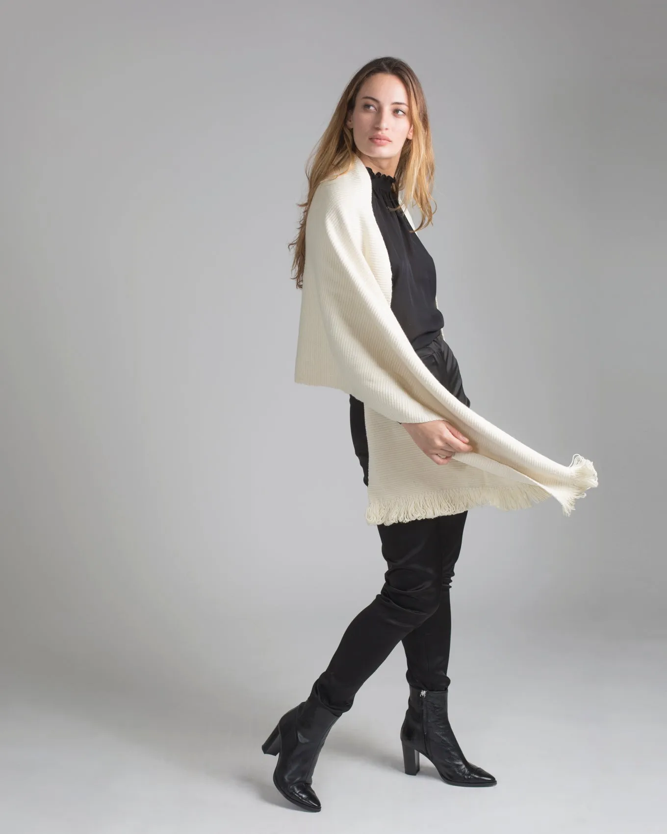 Merino Fringe Shawl
