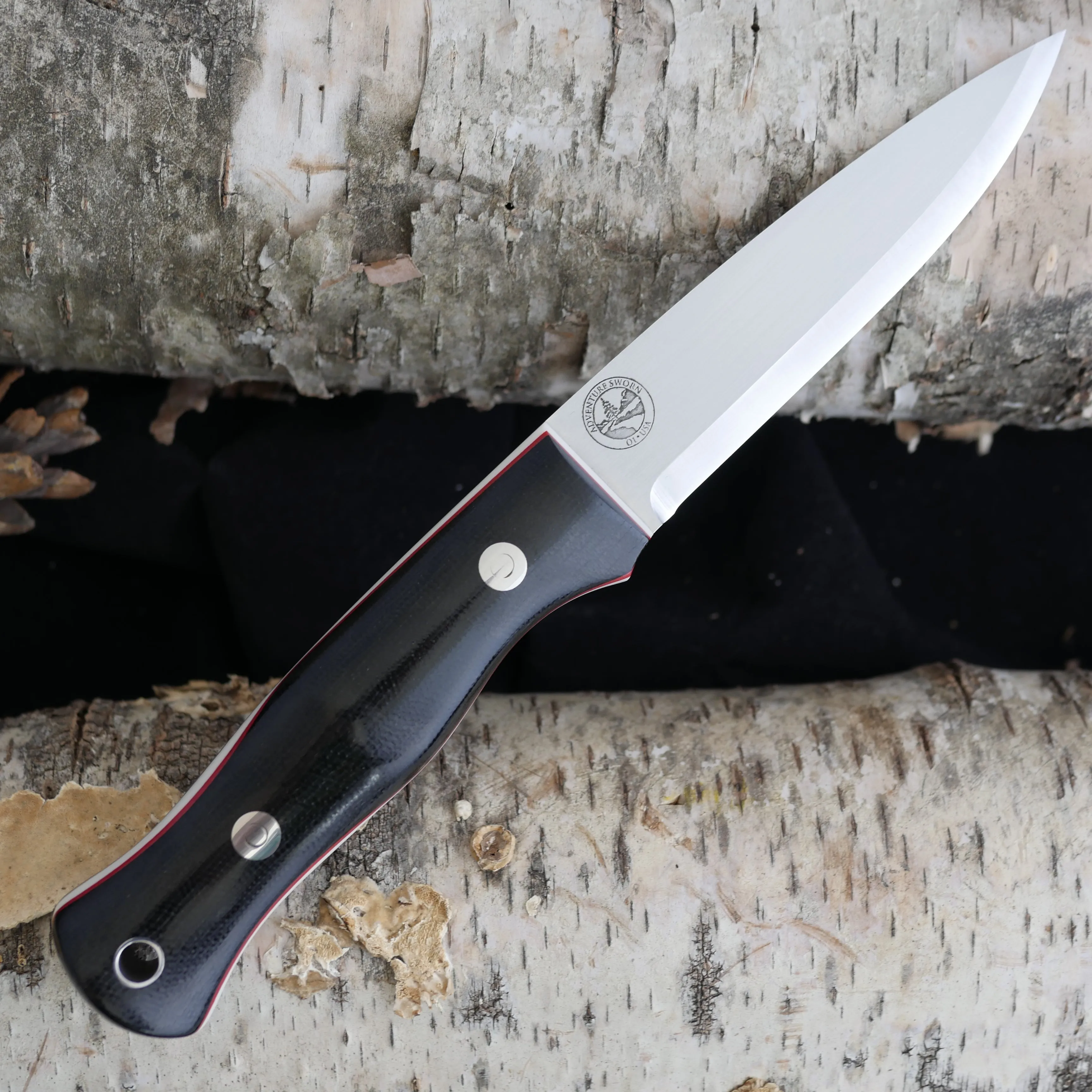Mountaineer: Black Canvas, Thick White & Thin Red