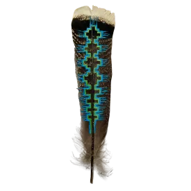 NATIVE AMERICAN PATTERN Turkey Square Feather Tail 10”-12”