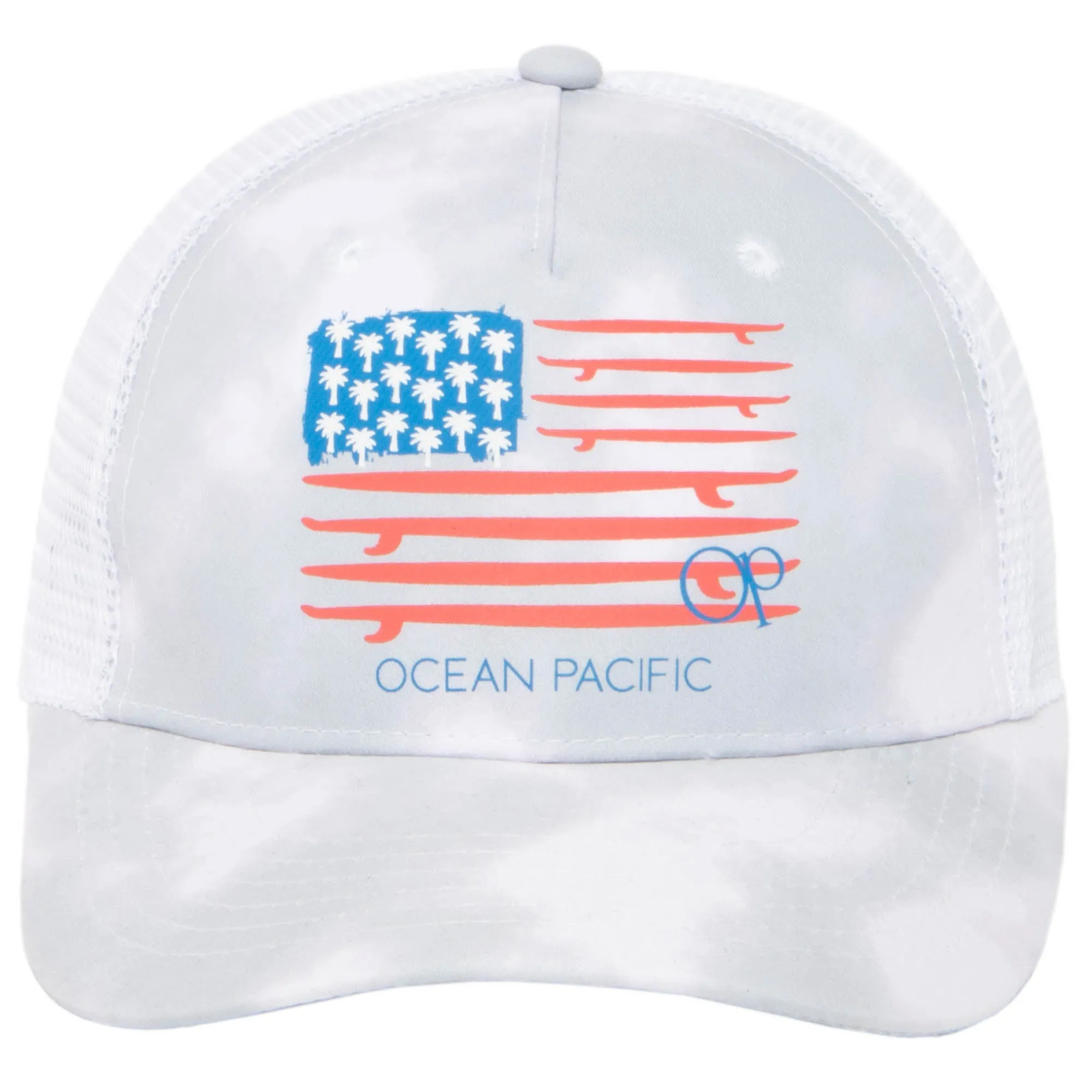 Ocean Pacific - 5 Panel Trucker Hat with American Flag