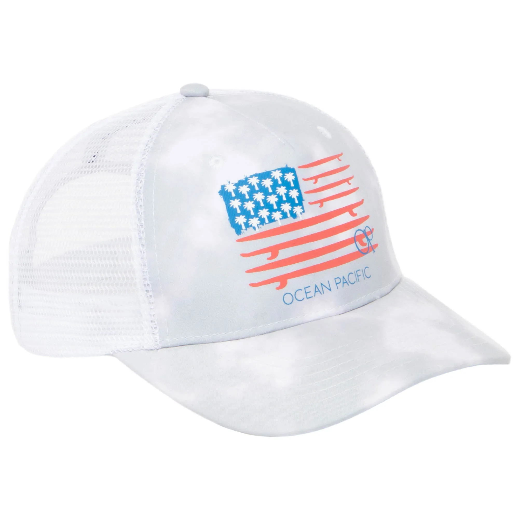 Ocean Pacific - 5 Panel Trucker Hat with American Flag