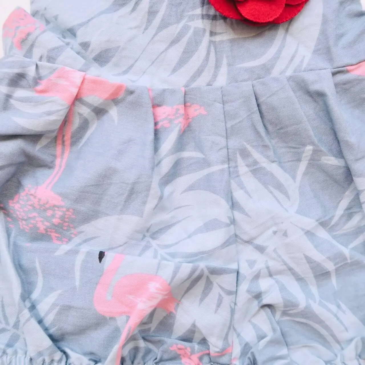 Orchid Playsuit in Flamingo Summer Blue Print