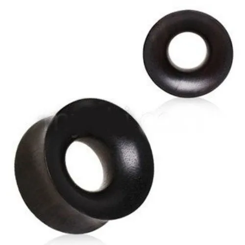 Organic Black Arang Wood Thick Walled Concave Tunnel Plug