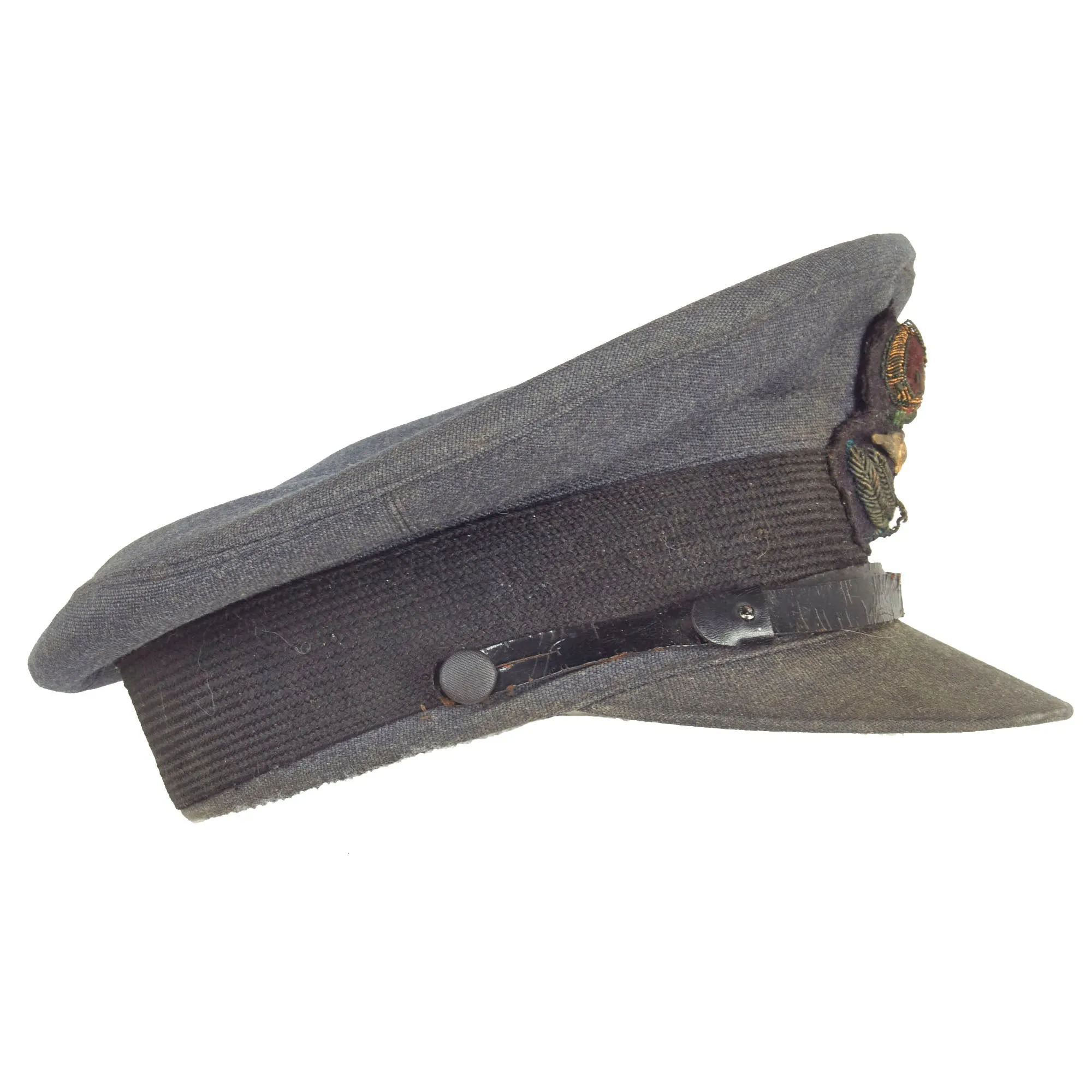 Original British WWII Royal Canadian Air Force RCAF Named Pilot Officer Visor Cap - Size 6 ¾