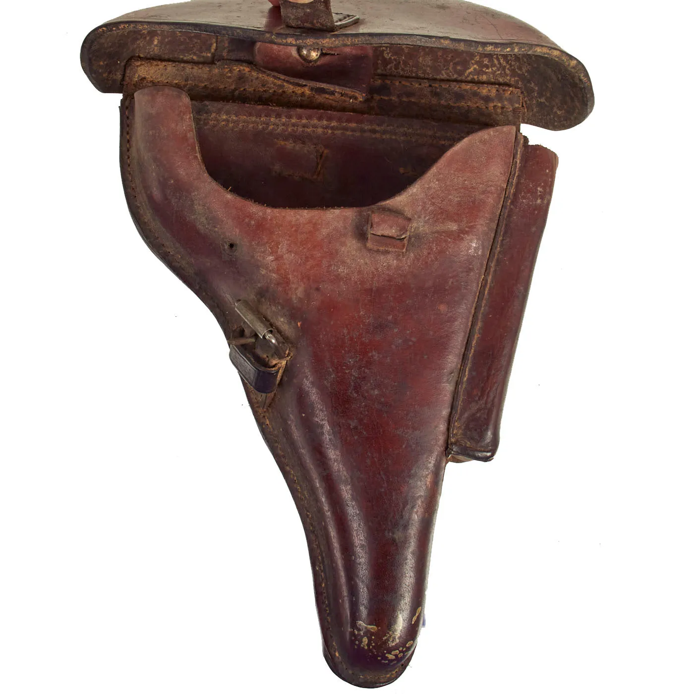 Original German WWI P08 Luger Brown Leather Holster by C. Holste & Co. of München - dated 1915