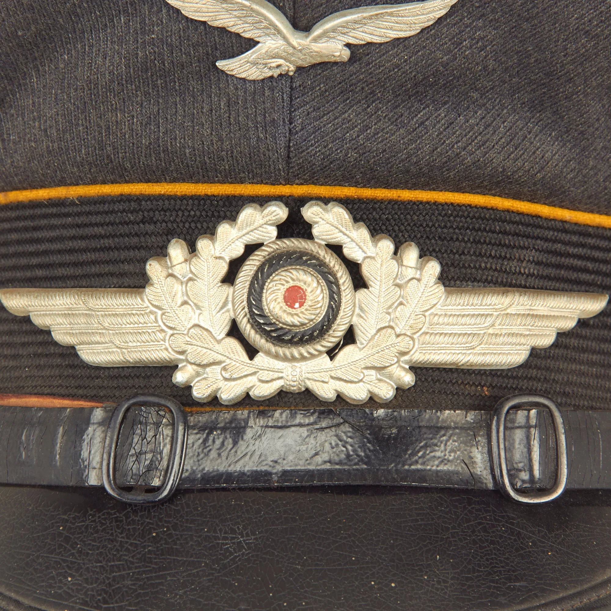 Original German WWII Luftwaffe Flight Branch 56cm EM/NCO Schirmmütze Visor Cap by EREL Robert Lubstein - dated 1938