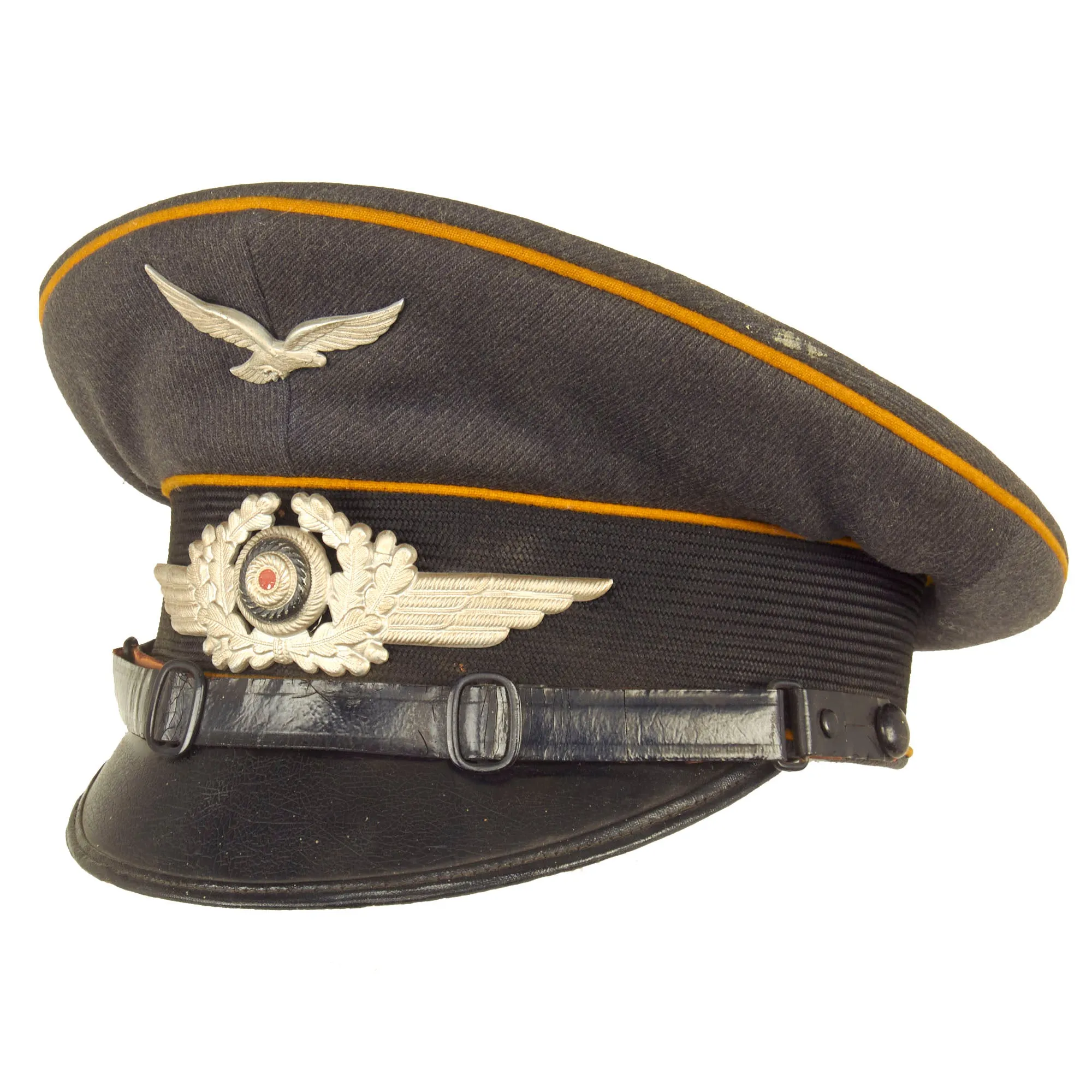 Original German WWII Luftwaffe Flight Branch 56cm EM/NCO Schirmmütze Visor Cap by EREL Robert Lubstein - dated 1938