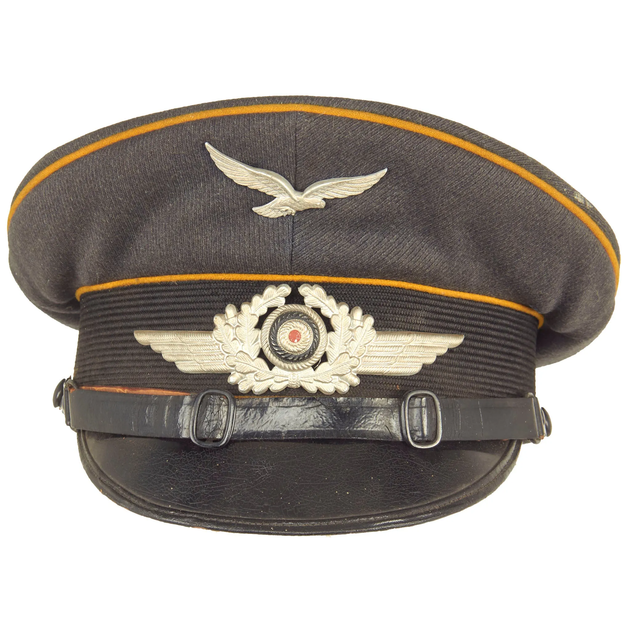 Original German WWII Luftwaffe Flight Branch 56cm EM/NCO Schirmmütze Visor Cap by EREL Robert Lubstein - dated 1938