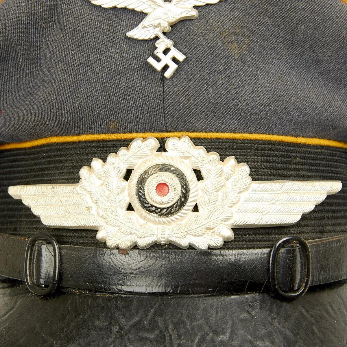 Original German WWII Luftwaffe Flight Branch Visor Cap