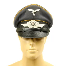 Original German WWII Luftwaffe Flight Branch Visor Cap