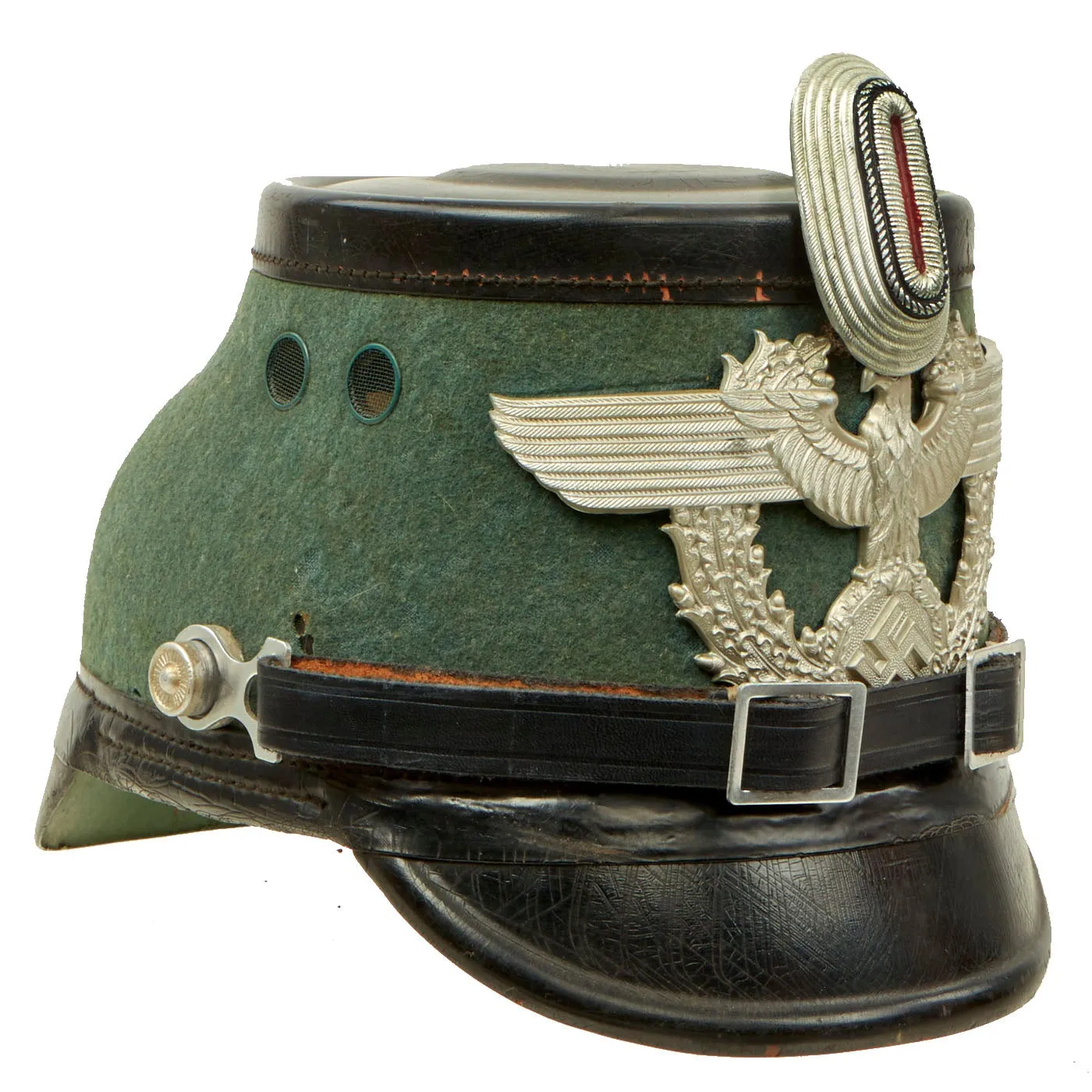 Original German WWII Metropolitan Police Shako by C. POSE WEHRAUSRÜSTUNGEN, Berlin - Size 55 ½